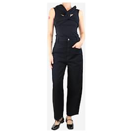 Khaite-Black wide leg denim jeans - size UK 8-Black