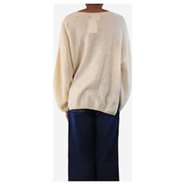 Khaite-Cream v-neck knit top - size XS-Cream