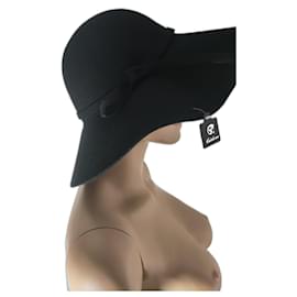 Autre Marque-Chic wide-brimmed wool hat-Black