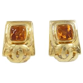 Chanel-Chanel Orange Clip Earrings-Orange