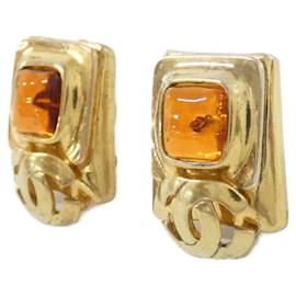 Chanel-Chanel Orange Clip Earrings-Orange