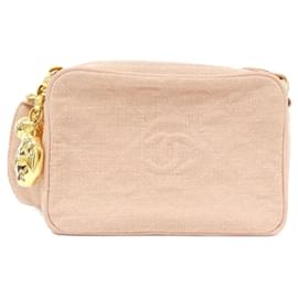 Chanel-Chanel Pink Canvas Shoulder Bag-Pink