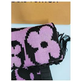 Louis Vuitton-Fringe LV iconic Logo Wool Set Pom Pon Beanie + scarf-Multiple colors