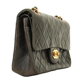 Chanel-Chanel Black Lambskin Shoulder Bag-Black