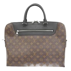 Louis Vuitton-Louis Vuitton Monogram Macassar PDJ Porte Document Jour NM M54019 Handbag-Brown,Black