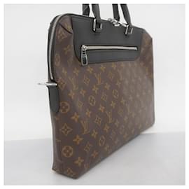 Louis Vuitton-Louis Vuitton Monogram Macassar PDJ Porte Document Jour NM M54019 Handbag-Brown,Black