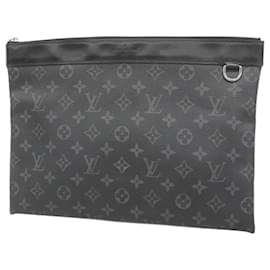 Louis Vuitton-Louis Vuitton Monogram Eclipse Clutch Bag-Brown,Black