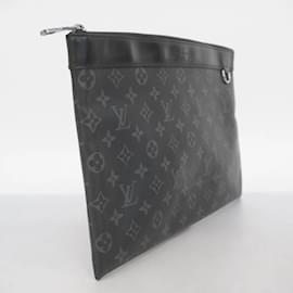 Louis Vuitton-Louis Vuitton Monogram Eclipse Clutch Bag-Brown,Black