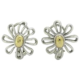 Tiffany & Co-Tiffany Daisy Clip Earrings in Silver and Yellow Gold-Other