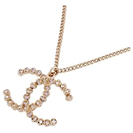 Chanel-Chanel Necklace Coco Mark in Champagne Gold-Golden