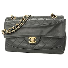 Chanel-Chanel Black Lambskin Shoulder Bag-Black