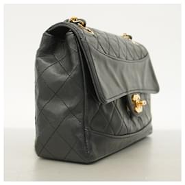 Chanel-Chanel Black Lambskin Shoulder Bag-Black