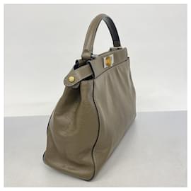 Fendi-Fendi Zucca Peekaboo Handbag-Brown