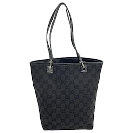 Gucci-Gucci Black Canvas Tote Bag-Black