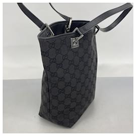 Gucci-Gucci Black Canvas Tote Bag-Black