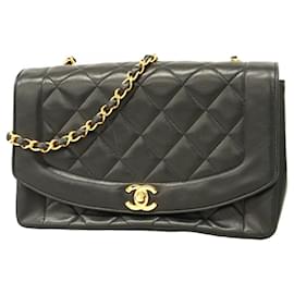 Chanel-Chanel Shoulder Bag Diana Chain in Black Lambskin-Black