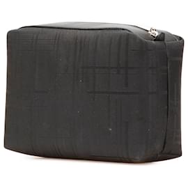 Salvatore Ferragamo-Ferragamo Black Nylon Zip Pouch-Black