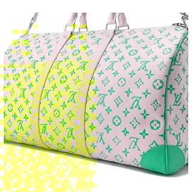 Louis Vuitton-Louis Vuitton Yellow Monogram Playground Keepall Bandouliere 50-Blue,Other,Yellow,Turquoise