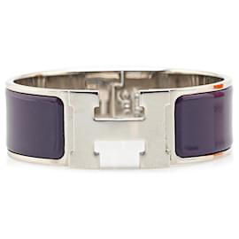 Hermès-Hermès Purple Wide Enamel Clic Clac H Bracelet PM-Purple