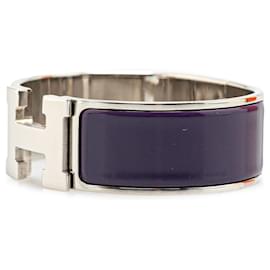 Hermès-Hermès Purple Wide Enamel Clic Clac H Bracelet PM-Purple