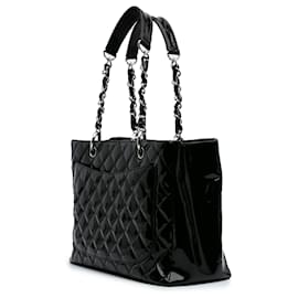 Chanel-Chanel Black Patent Grand Shopping Tote-Black