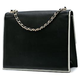 Chanel-Chanel Black CC Bicolor Calfskin Square Frame Flap-Black