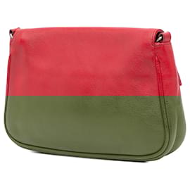Fendi-Fendi Red Leather Fendista Pochette Crossbody-Red