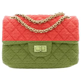 Chanel-Chanel Red Mini Reissue 2.55 Tweed Single Flap 224-Red