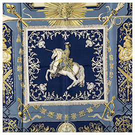 Hermès-Hermès Blue Lvdovicvs Magnvs Silk Scarf-Blue