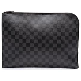 Louis Vuitton-Louis Vuitton Black Damier Graphite Pochette Jour GM-Black