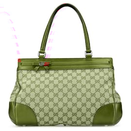 Gucci-Gucci Brown GG Canvas Mayfair Tote-Brown,Beige
