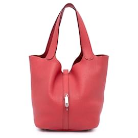 Hermès-Hermès Rouge Clemence Picotin Lock 22-Rouge