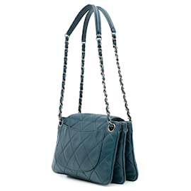 Chanel-Chanel Blue Quilted Lambskin Accordion Flap-Blue,Turquoise