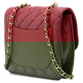 Chanel-Chanel Red Small Quilted Calfskin and Caviar Chain Handle Flap-Red