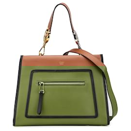 Fendi-Fendi Brown Small Leather Runaway Satchel-Brown,Camel