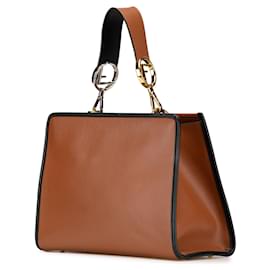 Fendi-Fendi Brown Small Leather Runaway Satchel-Brown,Camel