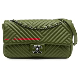 Chanel-Chanel Red Medium Lambskin CC Crossing Flap-Red
