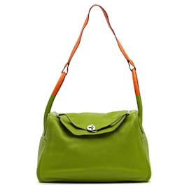 Hermès-Hermès Orange Clemence Lindy 34-Orange