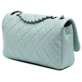 Chanel-Chanel Blue Medium Quilted Calfskin Coco Pleats Chain Flap-Blue,Light blue