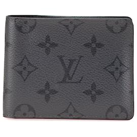 Louis Vuitton-Louis Vuitton Gray Monogram Eclipse Reverse Slender Wallet-Brown,Dark grey