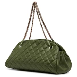 Chanel-Chanel Red Medium Lambskin Mademoiselle Bowling Bag-Red