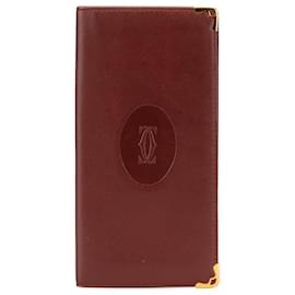 Cartier-Cartier Red Leather Must De Cartier Long Wallet-Red,Dark red