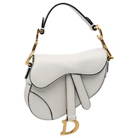 Dior-Dior White Micro Goatskin Saddle-White