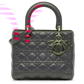 Dior-Dior Pink Medium Lambskin Cannage Lady Dior-Pink,Other