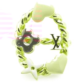 Louis Vuitton-Louis Vuitton Gold Gold Plated and Enamel Berg Sweet Monogram Ring-Golden