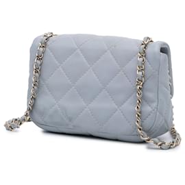 Chanel-Chanel Gray Mini Calfskin Chain Around Flap-Brown,Grey