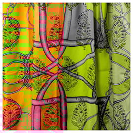 Hermès-Hermès Orange Coup de Fouet Au Bloc Silk Twill Giant Scarf-Other