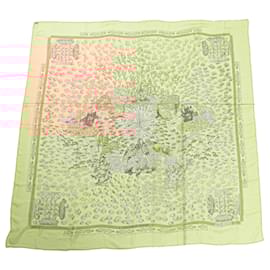 Hermès-Hermès Brown Recontre Oceane Chiffon Silk Scarf-Brown,Beige