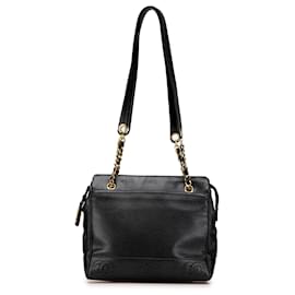 Chanel-Chanel Black Triple CC Caviar Shoulder Bag-Black