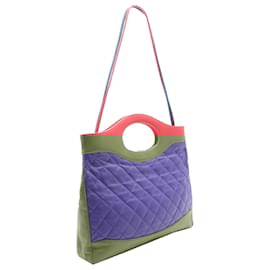 Chanel-Chanel Blue Large CC Quilted Lambskin 31 Shopping Bag-Blue